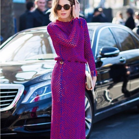 Nina Ricci Vintage Mohair Midi Sweater Dress in Purple - Picture 13 of 16